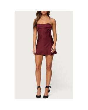 Edikted Nalah Satin Minidress - Red