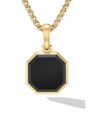 David Yurman Faceted Stone Amulet Pendant - Black