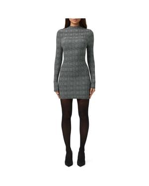 Naked Wardrobe Print Long Sleeve Body-Con Minidress - Gray