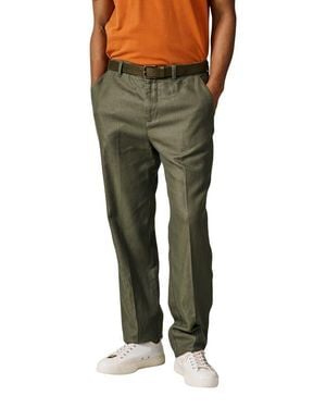 aubi Axholme Slim Leg Suit Trouser - Green