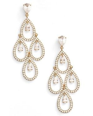 Nadri Crystal Chandelier Earrings - Metallic