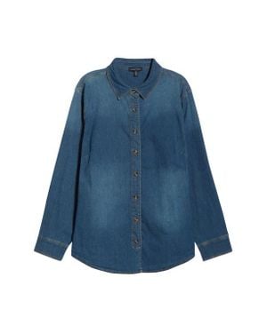 UNIVERSAL STANDARD Chambray Button-Up Shirt - Blue
