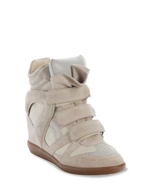 Isabel Marant Bekett Hidden Wedge High Top Sneaker - White
