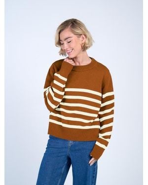 Kettlewell Long Sleeve Boxy Stripe Crew Sweater - Multicolor