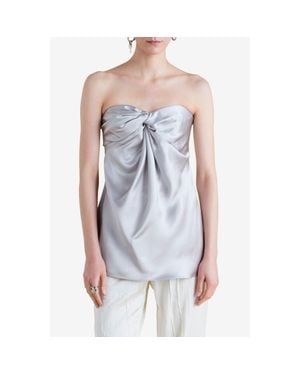 Marina Moscone Satin Twist Bustier - Blue