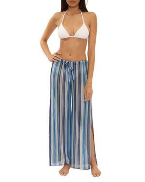 Becca Seaside Striped Cover-Up Pants - Blue