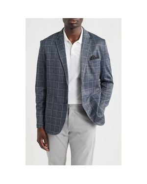 Johnston & Murphy Game Day Xc Flex Pinnacle Windowpane Check Knit Sport Coat - Blue