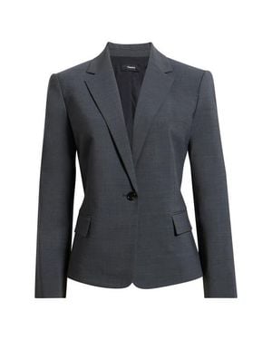Theory Slim Fit Stretch Wool One Button Blazer - Black
