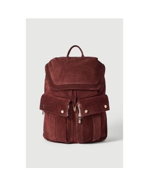 Brunello Cucinelli Suede Leisure Backpack - Red