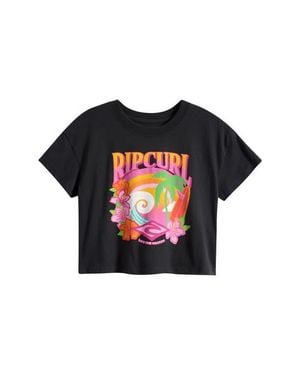 Rip Curl Kids' Tropical Dawn Cotton Cropped Graphic T-Shirt - Black