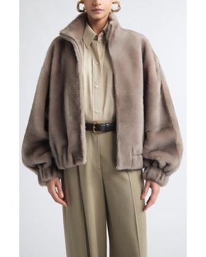 Nour Hammour Cortina Genuine Shearling Jacket - Brown