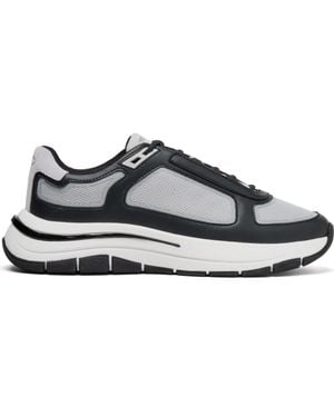 Mallet Alton Leather And Mesh Sneakers - Gray