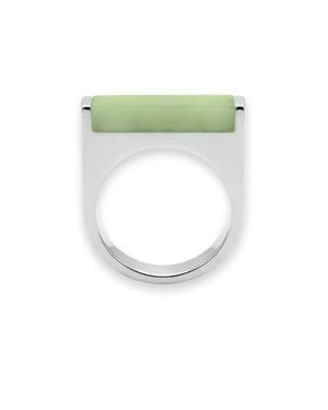 seree Year Of The Horse Jade Stone Saddle Ring - Green