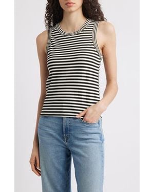 Wit & Wisdom Stripe Rib Tank - Black