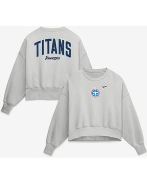 Nike Tennessee Titans Oversized Primetime Phoenix Fleece Sweatshirt - Gray