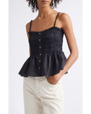 Veronica Beard Tullia Smock Top - Black
