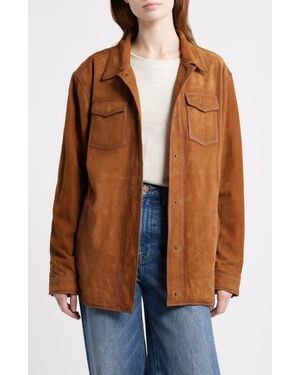 Frye Suede & Leather Shacket - Brown