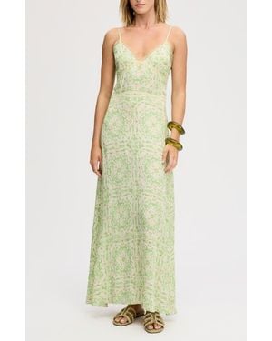 Sam Edelman Lace Trim Maxi Slipdress - Yellow