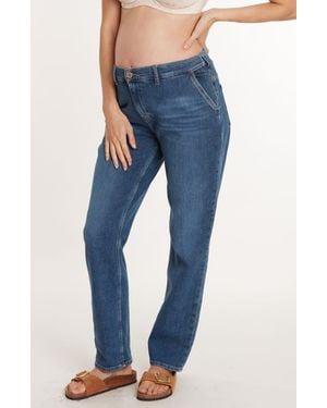 Cache Coeur Carrie Mom Fit Maternity And Post Partum Jeans - Blue