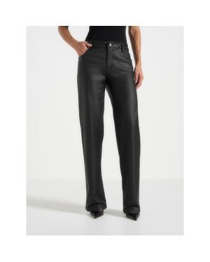 Manière De Voir Florence Wax Effect High Rise Straight Leg Jeans - Black