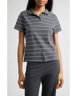 Paloma Wool Julieta Stripe Cotton Piqué Polo - Black