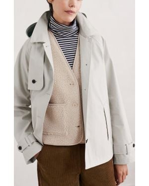 Seasalt Cornwall Neap Tide Waterproof Organic Cotton Jacket With Removable Hood - Natural
