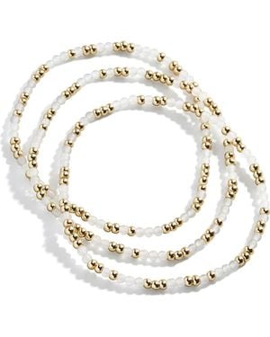 BaubleBar Sadie Set Of 3 Semiprecious Bead Stretch Bracelets - Metallic