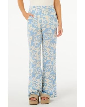 Rip Curl Print Wide Leg Pants - Blue