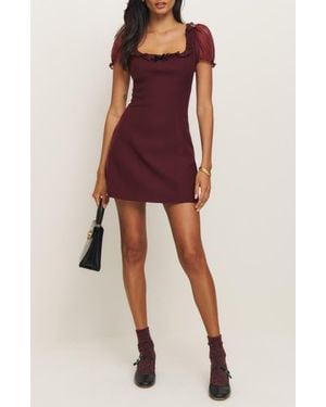 Reformation X Kacey Musgraves Bunny Mixed Media Minidress - Red