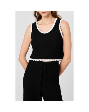 French Connection Teddy Diamond Knit Tank - Black