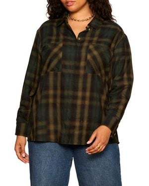 Sanctuary City Plaid Shirt - Black