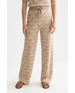 Scotch & Soda Logo Jacquard Knit Pants - Natural