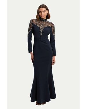 Karen Millen Petite Crystal Embellished Maxi Dress - Blue