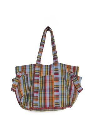 Free People Oksana Plaid Tote Bag - White