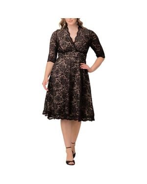 Kiyonna Mademoiselle Lace A-Line Dress - Black
