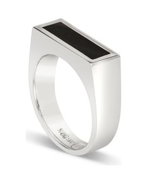 LOUPN Rectangle Onyx Ring - White