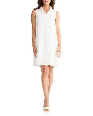 Brave+True Felicity Textured Cotton Shift Dress - White