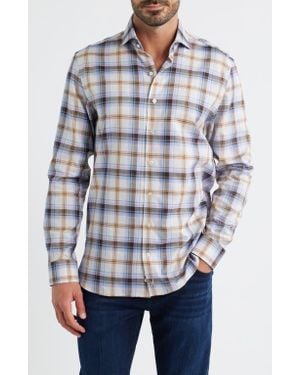 Johnnie-o Riling Plaid Top Shelf Cotton Twill Button-Up Shirt - Gray