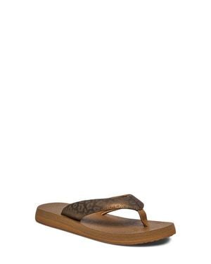 Sanuk Yoga Mat Ii Leather Flip Flop - Brown
