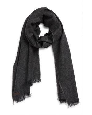 Canali Textured Cashmere Scarf - Black