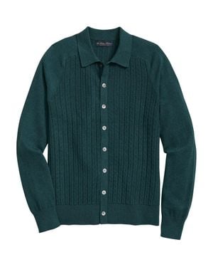 Brooks Brothers Mini Cable Cotton Cardigan - Green