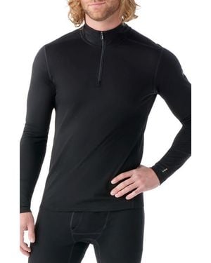 Smartwool Classic All Season Merino Wool Blend Quarter Zip Base Layer - Black