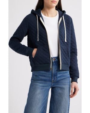 Marine Layer Corbet Quilted Zip-Up Hoodie - Blue