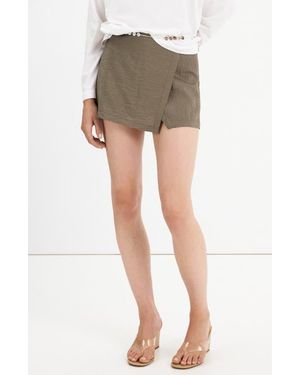 Mango Striped Wrap Skort - Green