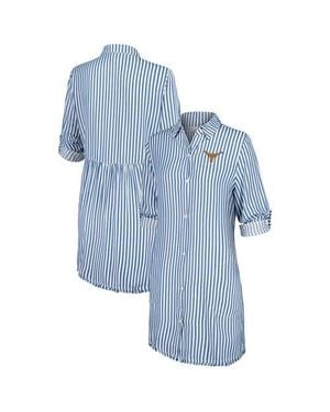 Tommy Bahama Texas Longhorns Chambray Stripe Cover-Up Shirt Dress - Blue