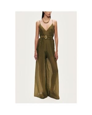 Nocturne Strappy Wide-Leg Jumpsuit - Green