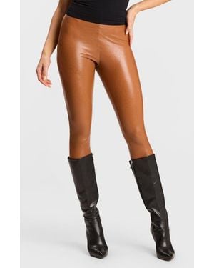 Commando Control Top Faux Leather Leggings - Black
