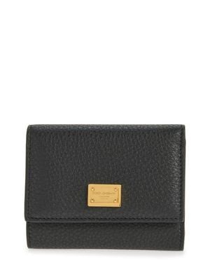 Dolce & Gabbana Leather Trifold Wallet - Black