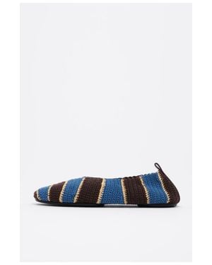 Bimba Y Lola Crochet Raffia Ballerina - Blue