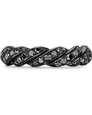 David Yurman Sculpted Cable Flex Band Ring - Black